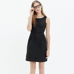 Madewell Lowlight Black & Gold Shimmer Dot Dress Size 2